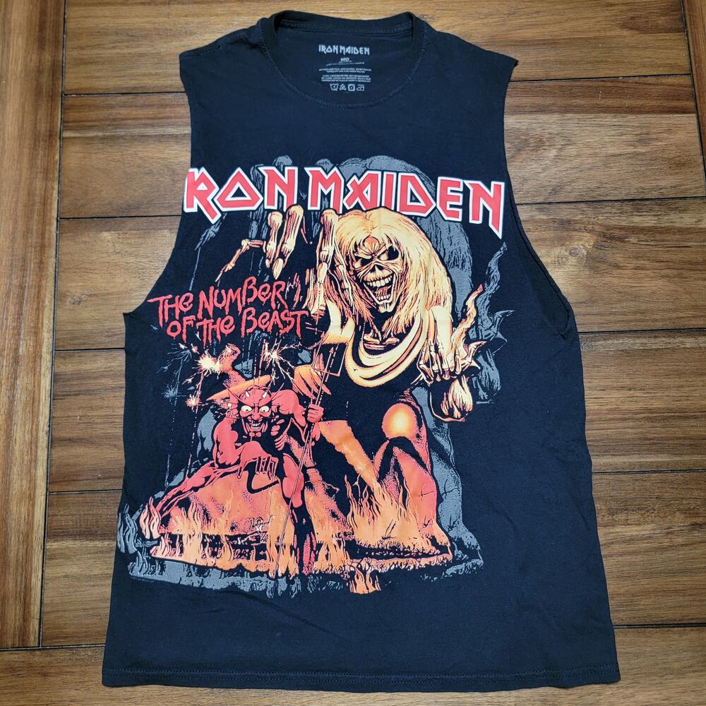 Iron Maiden Black Cut Tank Top "The Number Of The Beast" - Size Medium